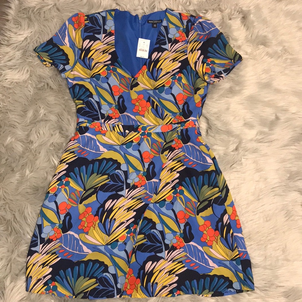 NEW WITH TAGS J Crew Blue Floral Faux Wrap Dress